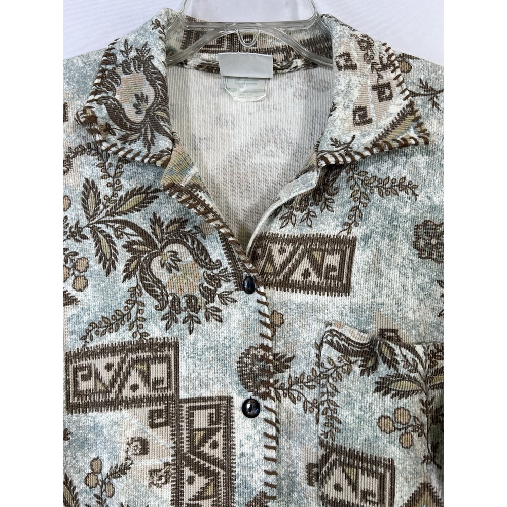 Vintage 90's‎ Laura Ashley Aztec Geo Floral Shirt Button Up Cottagecore Size M - Picture 6 of 15